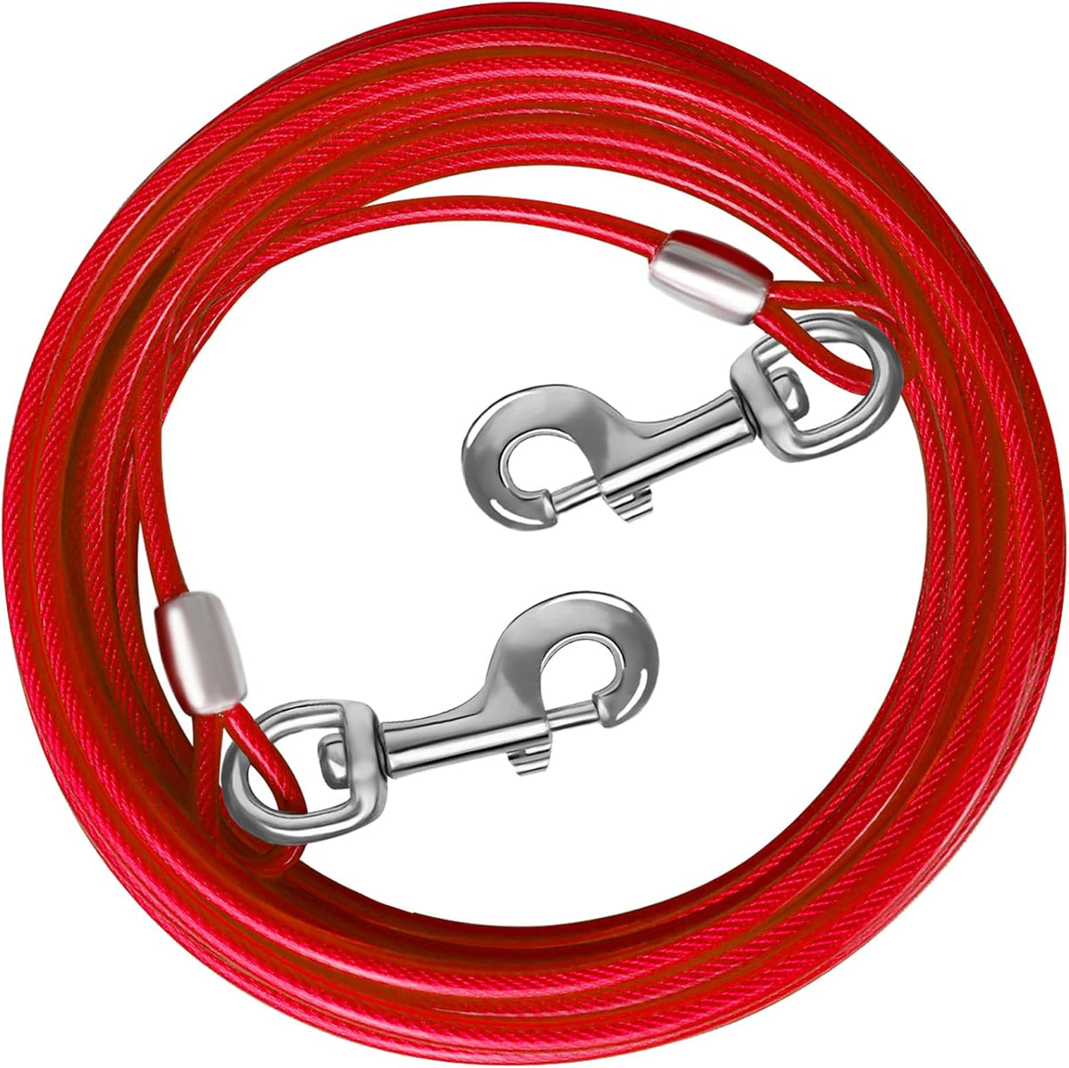 Dog Tie Out Cable, Dog Runner Cable – Essentials for Dogs - 25FT / Red