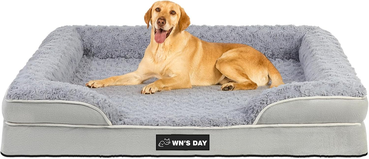Orthopedic Dog Beds Medium Large Sized Dog, Dog Sofa Bed - X-Large(42 * 30 * 7.5 In) / Grey