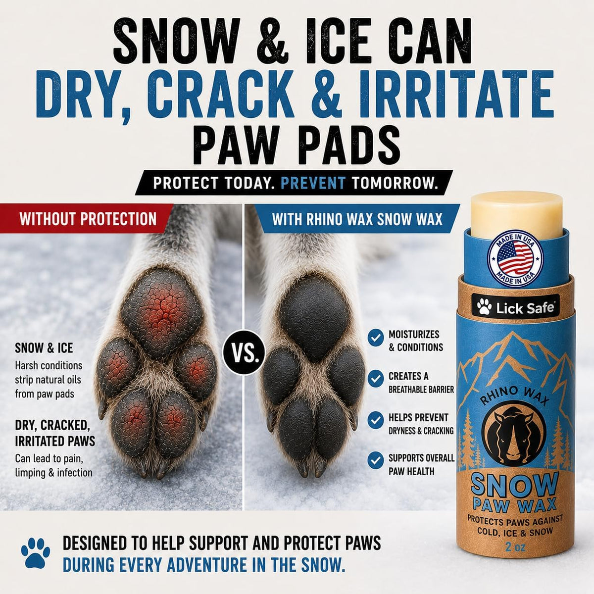 Dog Paw Protector for Hot Pavement, Asphalt, Streets & Sidewalks – Essentials for Dogs - Paw Snow Wax - image 2