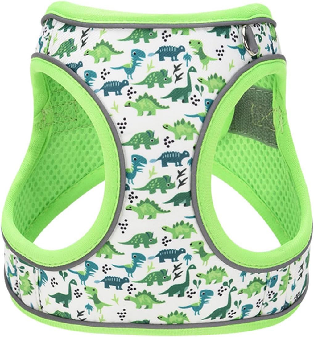 Step in Dog Harness No Pull Flower Adjustable Soft Mesh Harness – Essentials for Dogs - M(neck:12"-13.5",chest:16"-18") / Green - image 2