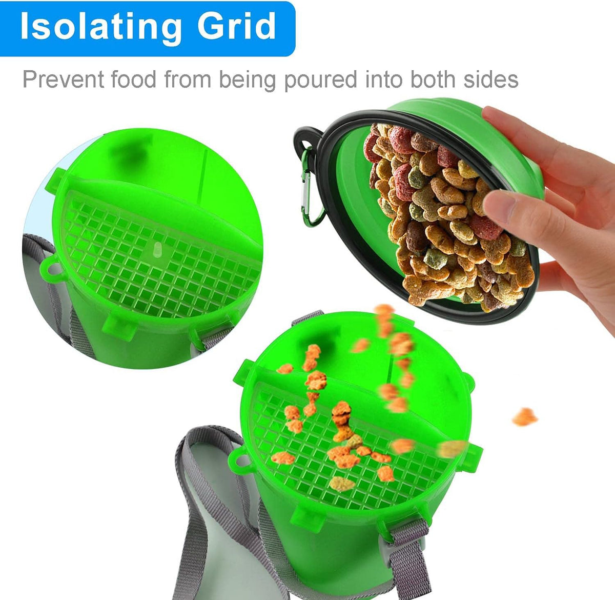 Dog Travel Water Bottle Collapsible Bowls - Green - image 4