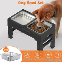 URPOWER Raised Dog Bowls 4 Height Adjustable Elevated Bowl Stand – Essentials for Dogs - Carbon Black - image 4