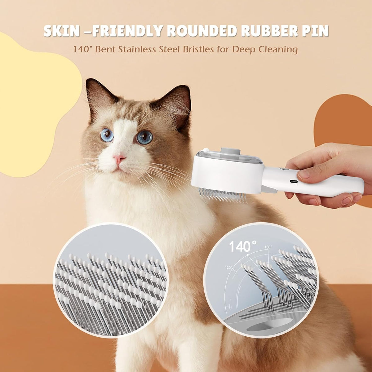 Cat Steam Brush for Indoor Cats - Gray - image 3