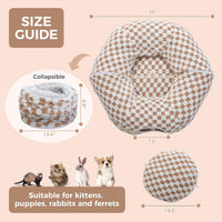 PEQULTI Beige Donut Cat Tunnel Bed Washable Plush Mat Multi for Small - Brown - image 2