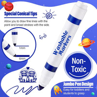 Janlaugh washable markers bulk pack of 24 broad line markers with conical tips - view 16