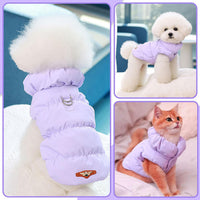 Warm Fleece Dog Jacket Coat for Small Medium Dog Winter Clothes Girl – Essentials for Dogs - Purple / Large - image 3