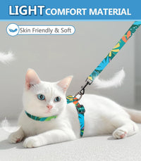 Cat Harness and Leash Set, Escape Proof Cat Harnesses – Essentials for Cats - Hawaii Green / Small (4-10 lb) - image 4