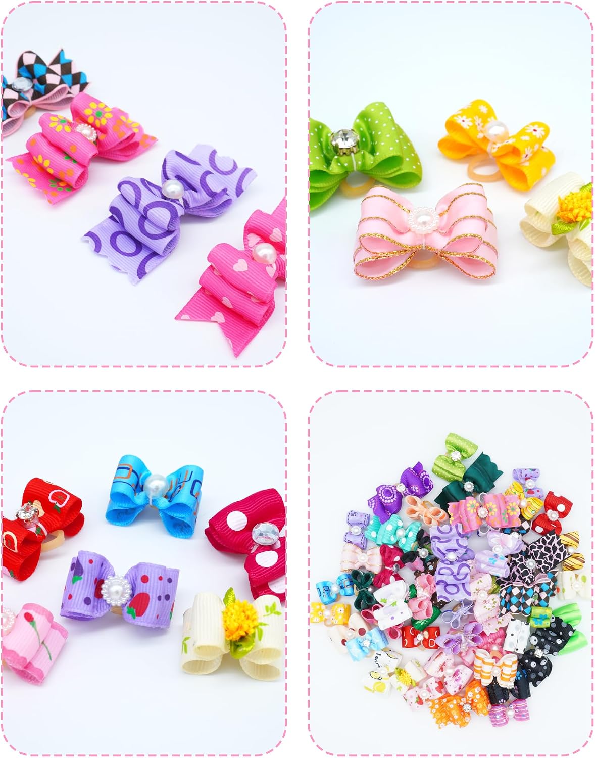 PET SHOW 20pcs Halloween Small Dog Hair Bows with Rubber Bands - 100Pcs Daily-A - image 4