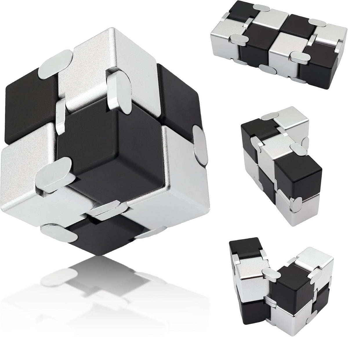 DOLASEV silver metal infinity cube fidget toy made of zinc alloy - view 7