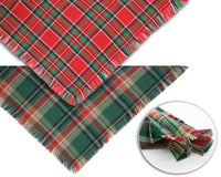 2PCS Christmas Dog Bandanas – Red and Green Plaid with Tassels - BIG FRENCHIES