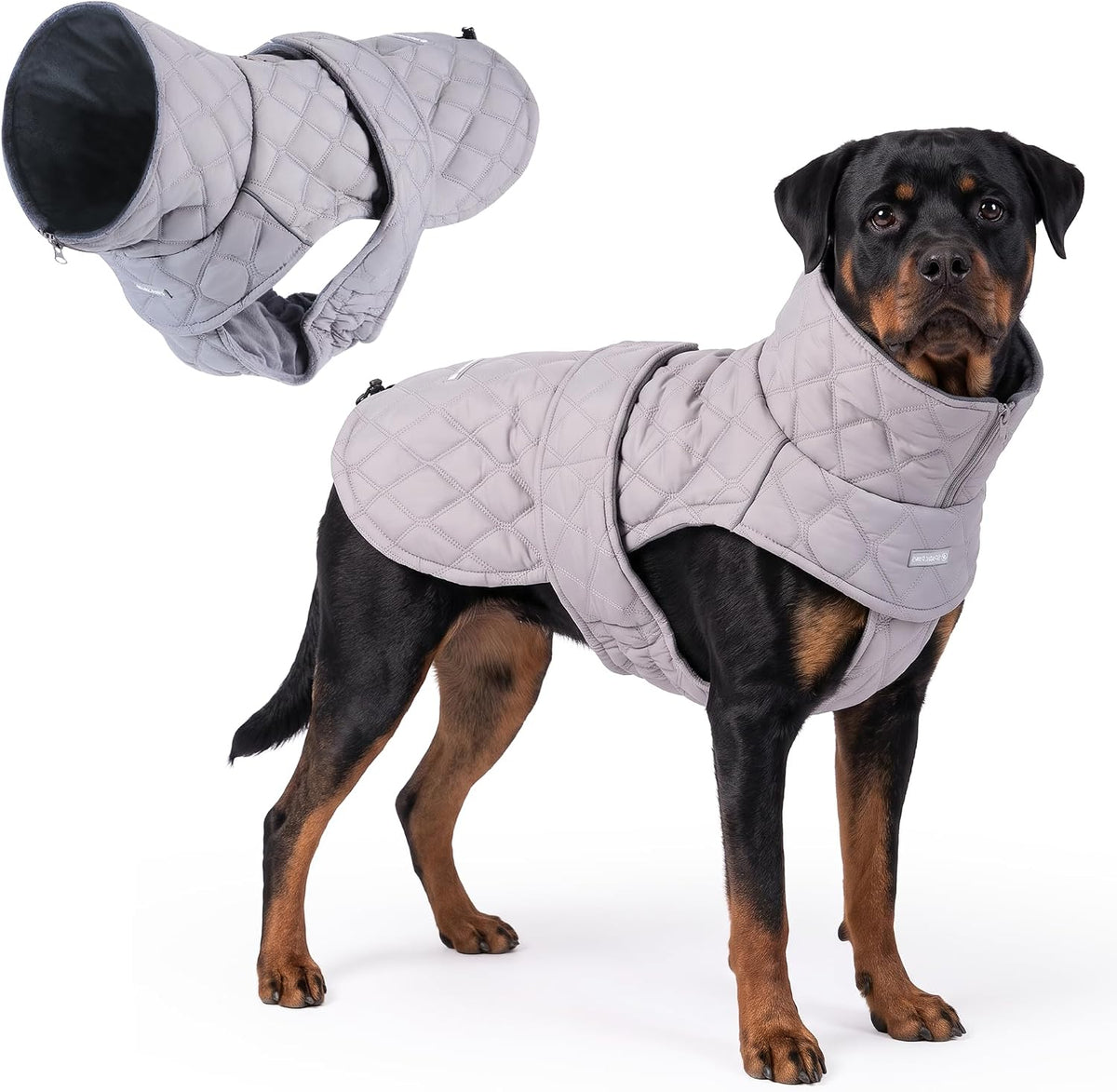 Spark Paws Quilted Dog Winter Coat - Grey / 4XL