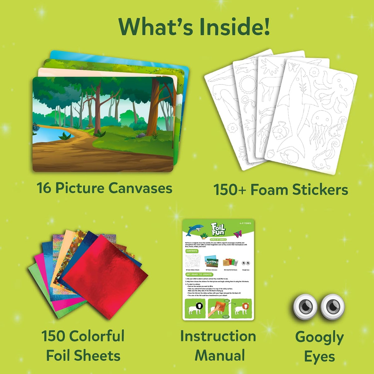 Skillmatics Foil Fun Unicorn & Princesses, Foil Art & Craft - 8. Animals Mega Pack - image 2