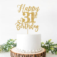 Happy 83rd Birthday Cake Topper - happy 31st birthday / Gold Glitter - image 2
