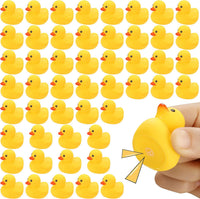 50Pcs Mini Rubber Duck Bath Toys - Yellow