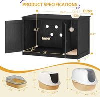 Hzuaneri Cat Litter Box Enclosure - 39.4"L x 21.7"W x 24.8"H / Black - image 4