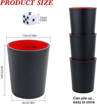 LoKii black and purple leather dice cups with felt lining and dot dice - view 22