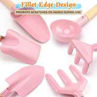 Katroiy 6 piece kids gardening tools with metal heads and wooden handles - view 8