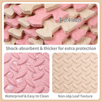 Foam Play Mat for Baby, Soft Non-Toxic Baby Playmat - Beige/Loli Pink / 16 Pcs/47.2*47.2 - image 4
