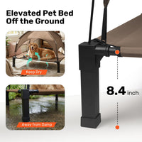 Elevated Dog Bed with Removable Canopy - Brown / 42"L x 30"W x 8.4"H - image 3