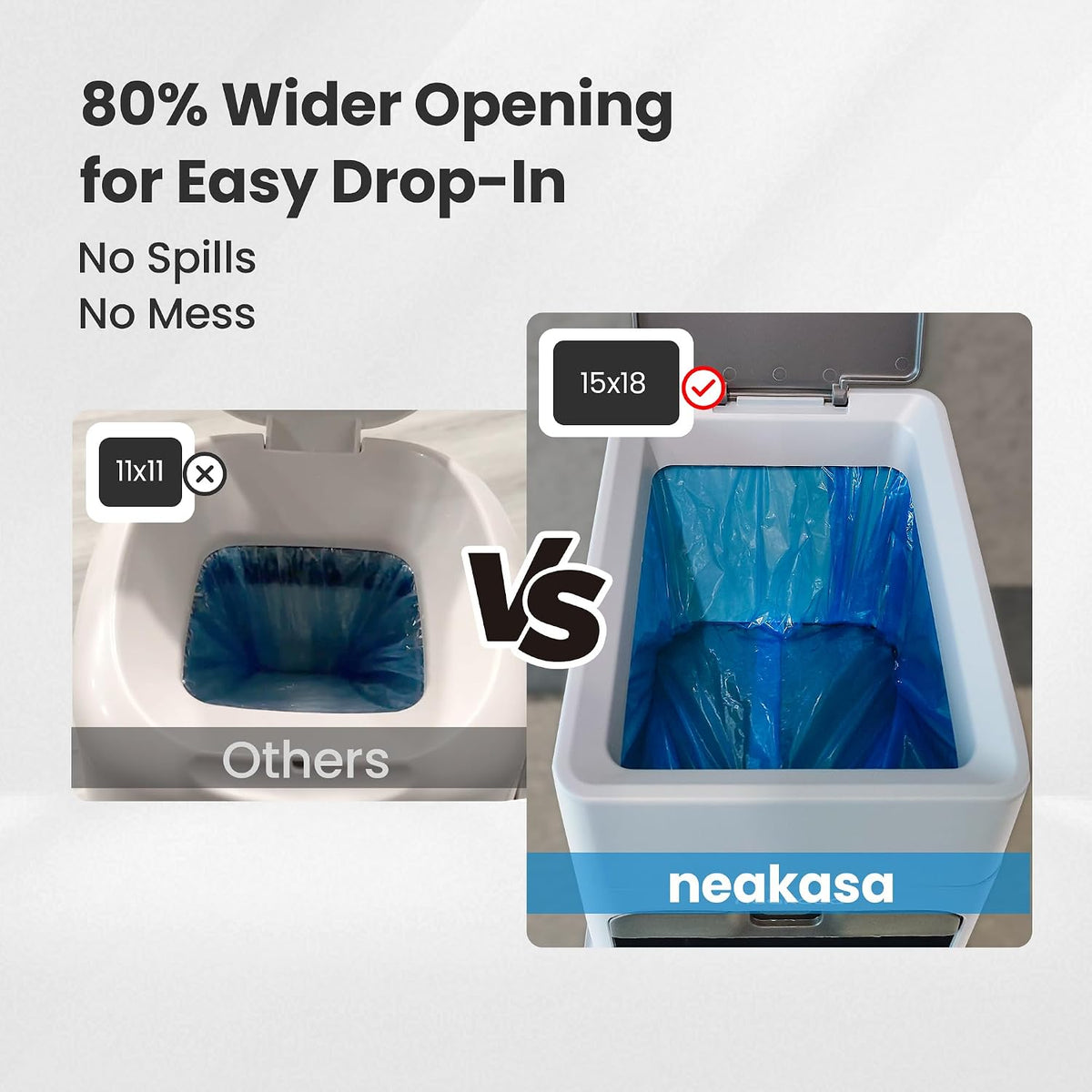 Neakasa XL Cat Litter Disposal Bin with 4-Months Supply Refill Bags – Daily Care for Cats - Grey / XL - image 4