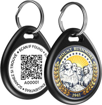 QR Code Cat Tags Personalized Small, Real-time Alerts, Pink – Essentials for Cats - 1 Pack Black Mount / Large-1.2"*1.4"