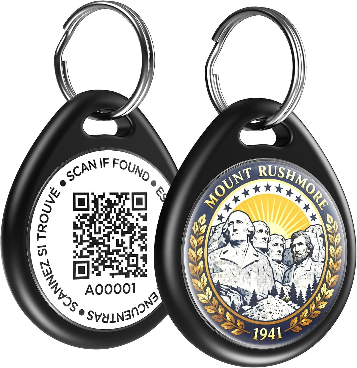 QR Code Cat Tags Personalized Small, Real-time Alerts, Pink – Essentials for Cats - 1 Pack Black Mount / Large-1.2"*1.4"
