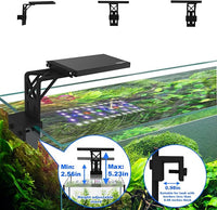 Clip On Aquarium Light for Plants-24/7 Cycle Fish Tank Light with Timer, Full Spectrum+7 Colors Mode, Auto On/Off, Adjustable Brightness and Height, 12W (7inch for 7-12 inch Tank)