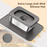 10L No Spill Dog Water Bowl Stainless Steel for Messy Drinkers – Essentials for Dogs - Gray - image 4