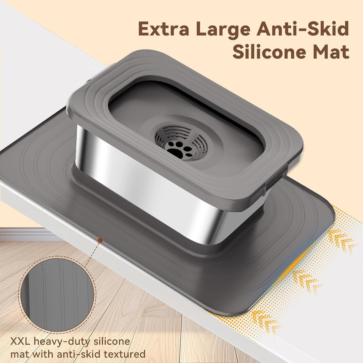10L No Spill Dog Water Bowl Stainless Steel for Messy Drinkers – Essentials for Dogs - Gray - image 4