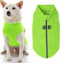 Gooby Zip-Up Fleece Dog Sweater - Large chest (~20") / Lime - image 2