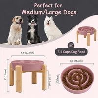 Elevated Slow Feeder Dog Bowl - Pink / 3.2 Cups - image 2