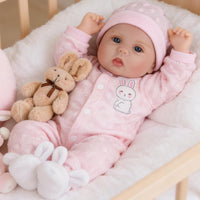 EKOKIZ blue reborn baby doll dress set with hairband and shoes for 17 to 20 inch dolls - view 5