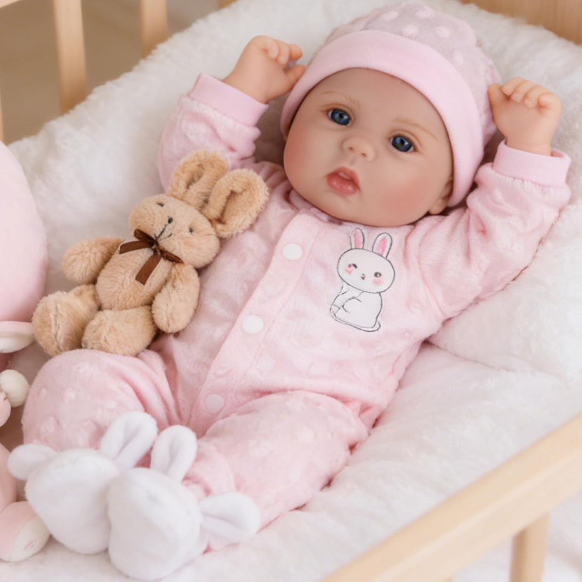 EKOKIZ blue reborn baby doll dress set with hairband and shoes for 17 to 20 inch dolls - view 5