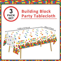 LINHAXM 3 Pack Brown Wood Grain Tablecloths - Building Block - image 2