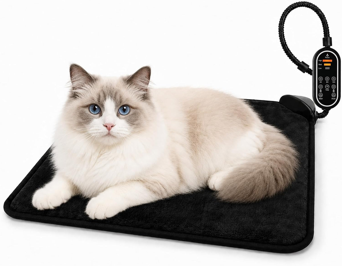 Pet Heating Pad for Cats & Dogs - dark grey / 17.7" x 17.7"