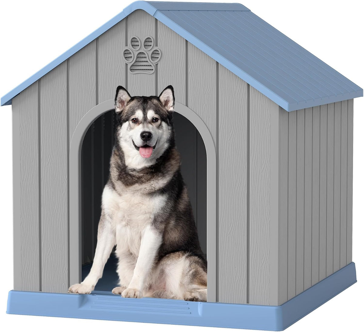 Fancyango Extra-Large Giant Dog House Outdoor Indoor for Large Dogs - Blue / 36''L×38''W×38''H
