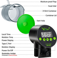 Automatic Fish Feeder Rechargeable with USB Cable Moisture-Proof - Plug Powered-EVS - image 2
