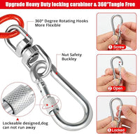 Jenico Dog Tie Out Cable, 10-150FT Runner Cable with Swivel Hook and Shock Spring, Outdoor Dog Leash Tether for Small to Medium Pets Up to 500 LBS