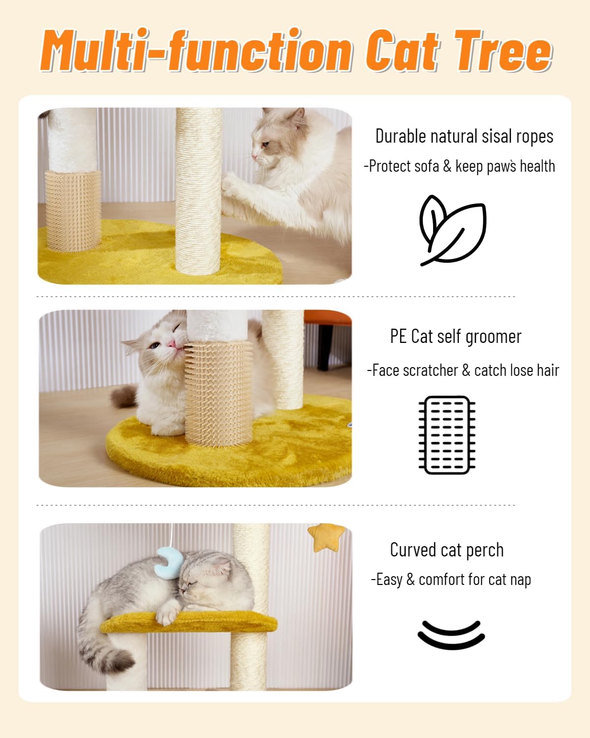 Cat Tree, Cloud Cat Tower with Soft Bed - 31.5" with Scratching Posts - image 4
