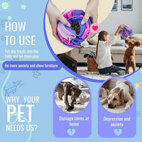 Pet Snuffle Ball, Puzzle Sniffing Interactive Dog Ball for Blind Dogs Training Stress Relief Dog Enrichment Toys Treat Machine Washable (20cm, Pink and Purple)