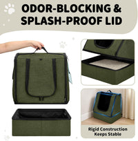 apollo walker Portable Cat Litter Box With Waterproof bag and Lid - Green / Medium - image 3