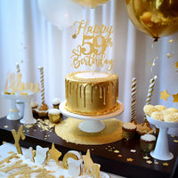 Happy 83rd Birthday Cake Topper - happy 59th birthday / Gold Glitter - image 3