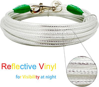 Petest 30ft Reflective Tie-Out Cable for Medium Dogs Up to 60 Pounds