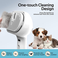 Pet Grooming Brush with Electronic Mist Spray - White - image 2