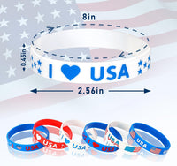 JUNEBRUSHS 24pcs Halloween Silicone Bracelets - Patriotic Style - image 2