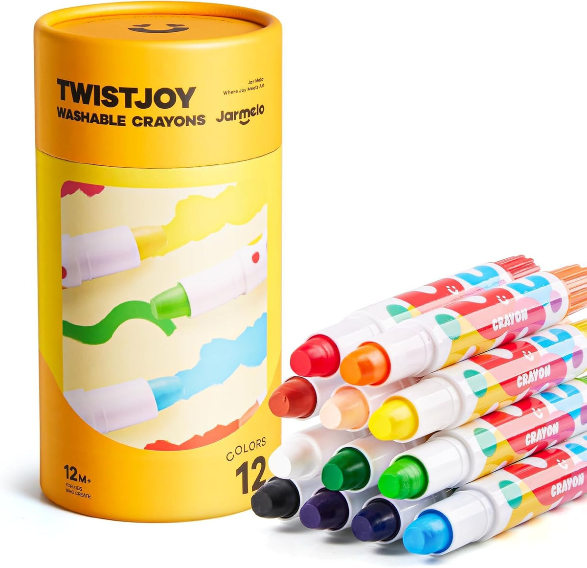 Jar Melo Jumbo Crayons for Toddlers - 12 Colors