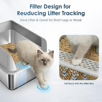 Suzzipaws Stainless Steel Cat Litter Box with Lid for Kittens & Small - 2PK with 5" Deep / 2.0 - image 3