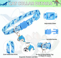 PUPTECK Halloween Cat Collar Breakaway with Bells, Kitten Outfit – Essentials for Cats - Sky Blue / NECK (7.87"-11.8") - image 3