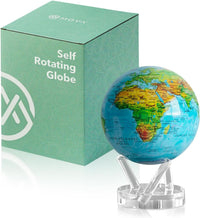 MOVA Self Rotating Globe, Ocean Blue Relief Classic – Fun for Kids & Family - Signature (6")