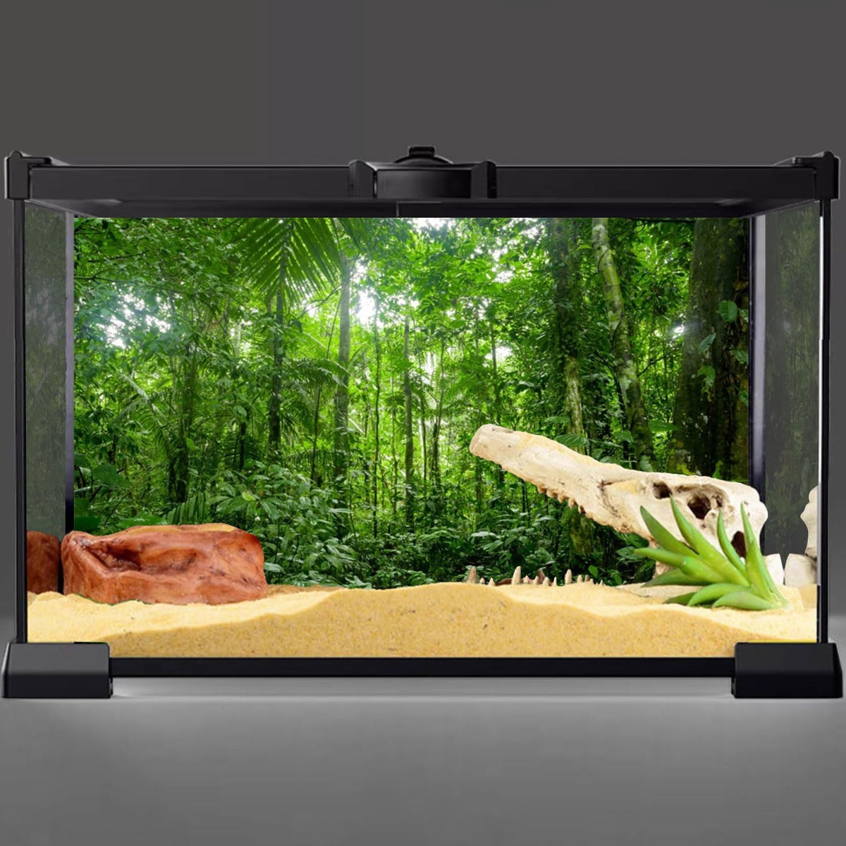 48x18 in Tropical Terrarium Backdrop Green Tree Reptile Habitat - 36x18in/90x45cm - image 2
